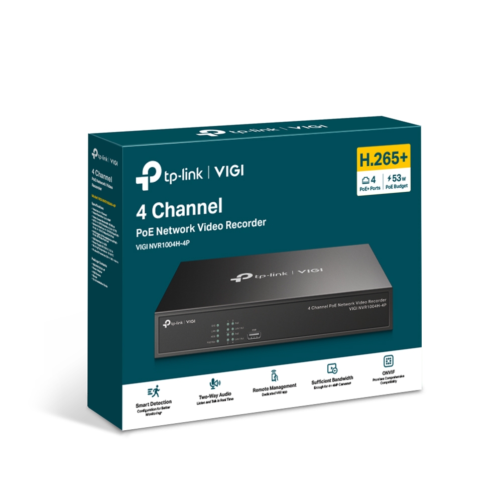 TP-Link VIGI NVR1004H-4P (4 Channel Network Video Recorder)