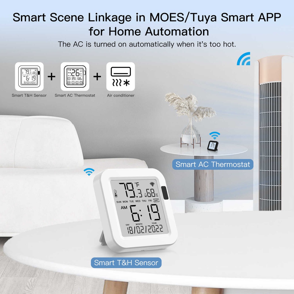 MOES Smart Temperature &amp; Humidity Sensor, Wi-Fi