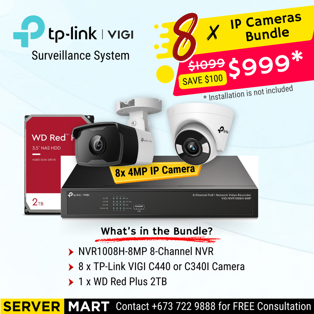 [8 Cameras] TP-Link Surveillance System Bundle