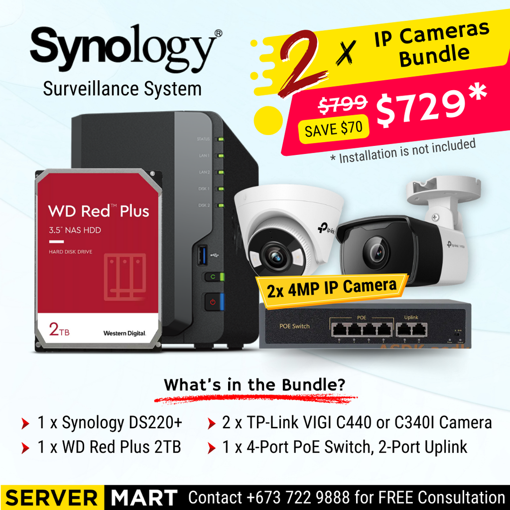 [2 Cameras] Synology Surveillance System Bundle